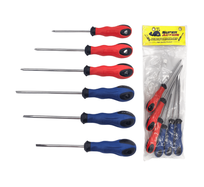 6PCS Screw Driver Set - Soft Grip | Super Action