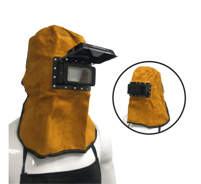 Full Leather Welding Face Shield Yellow